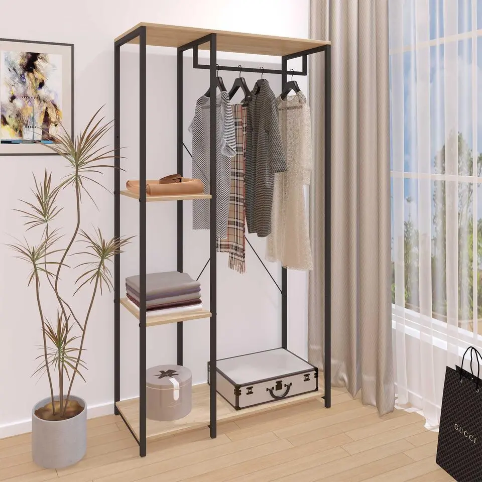 Emob Design Kledingrek Alizee - 90x40x167cm - met kledingroede & 2 legplanken
