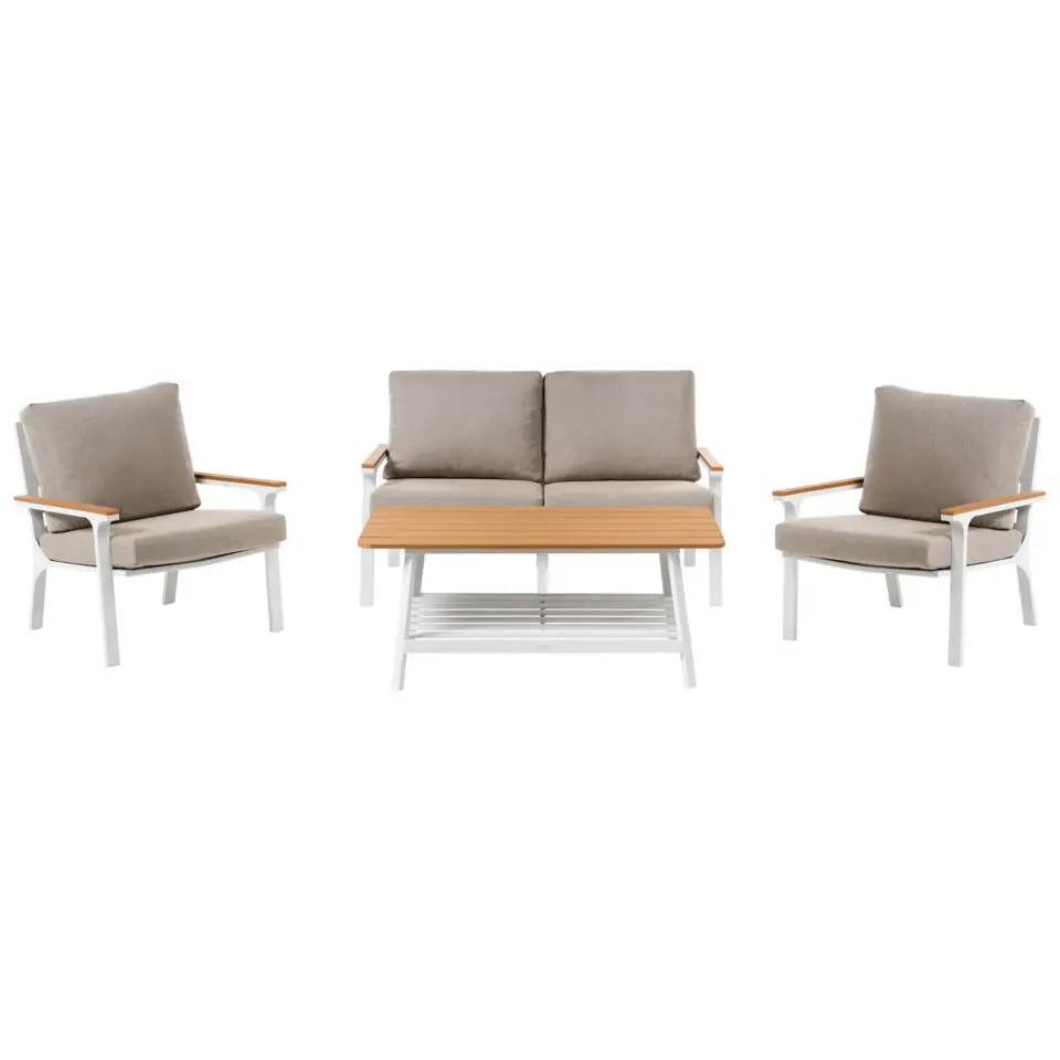 ORERO - Loungeset 4-zits - Taupe - Aluminium