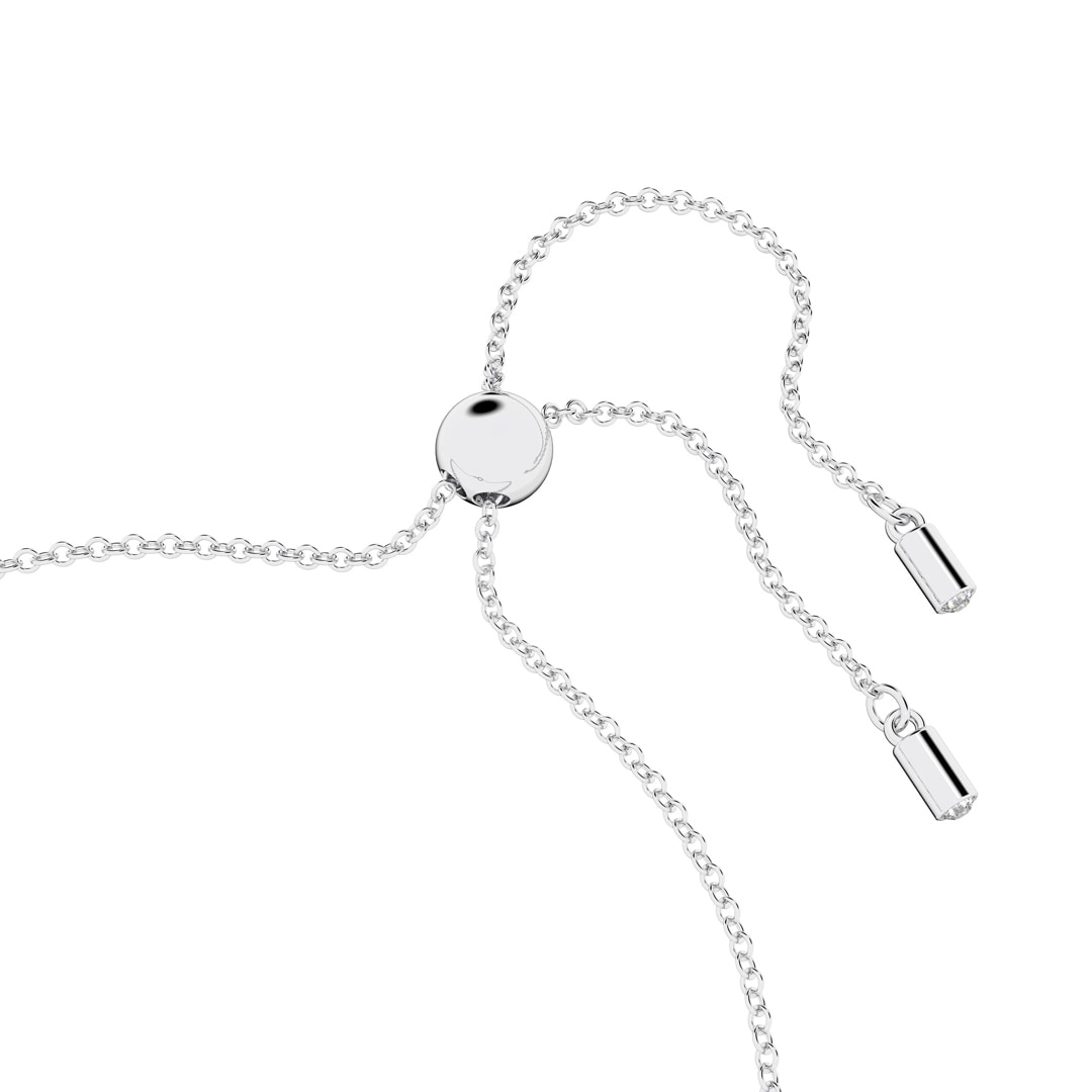 Swarovski Infinity Heart Armband, weiss, rhodiniert