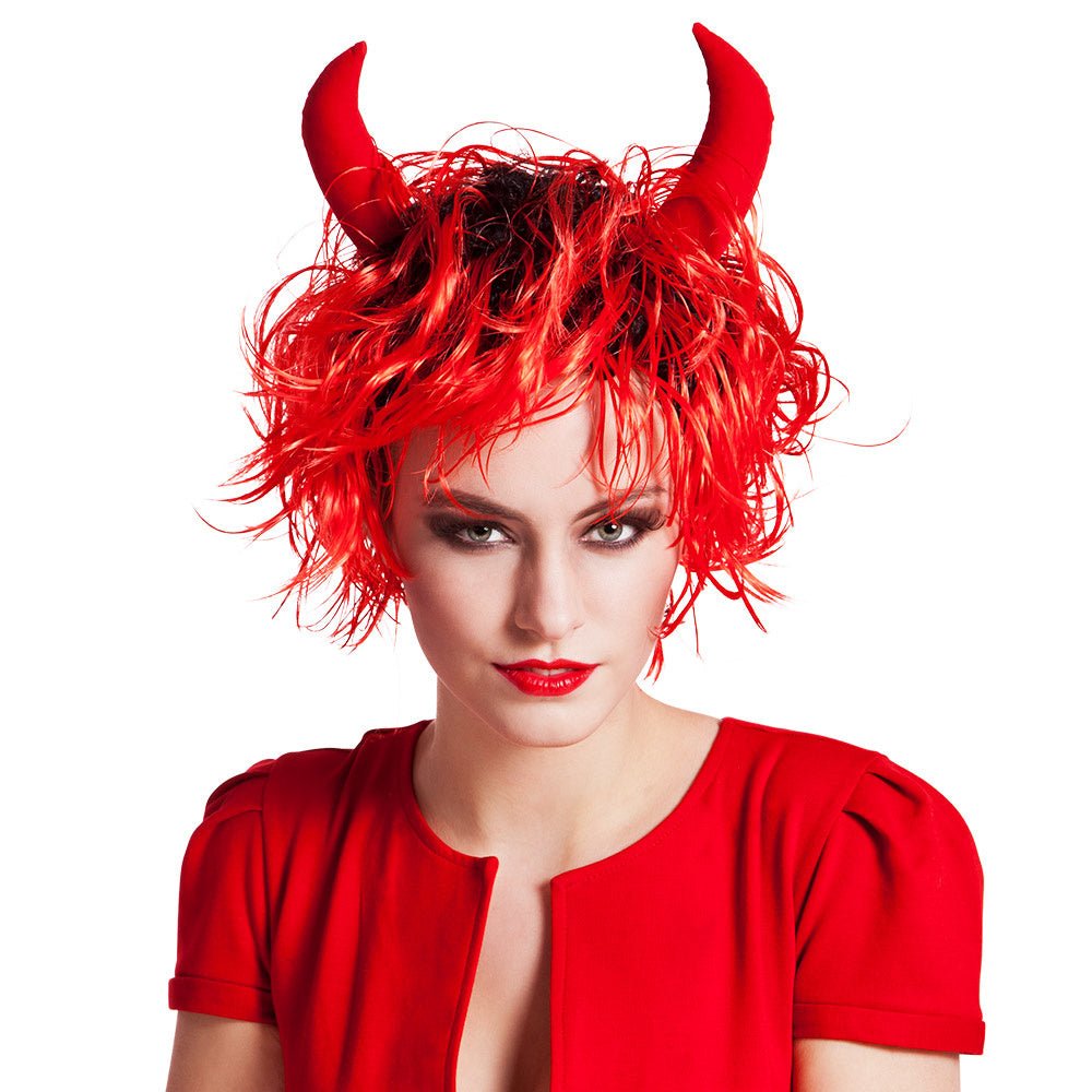 Halloween Pruik Gekruld Rood