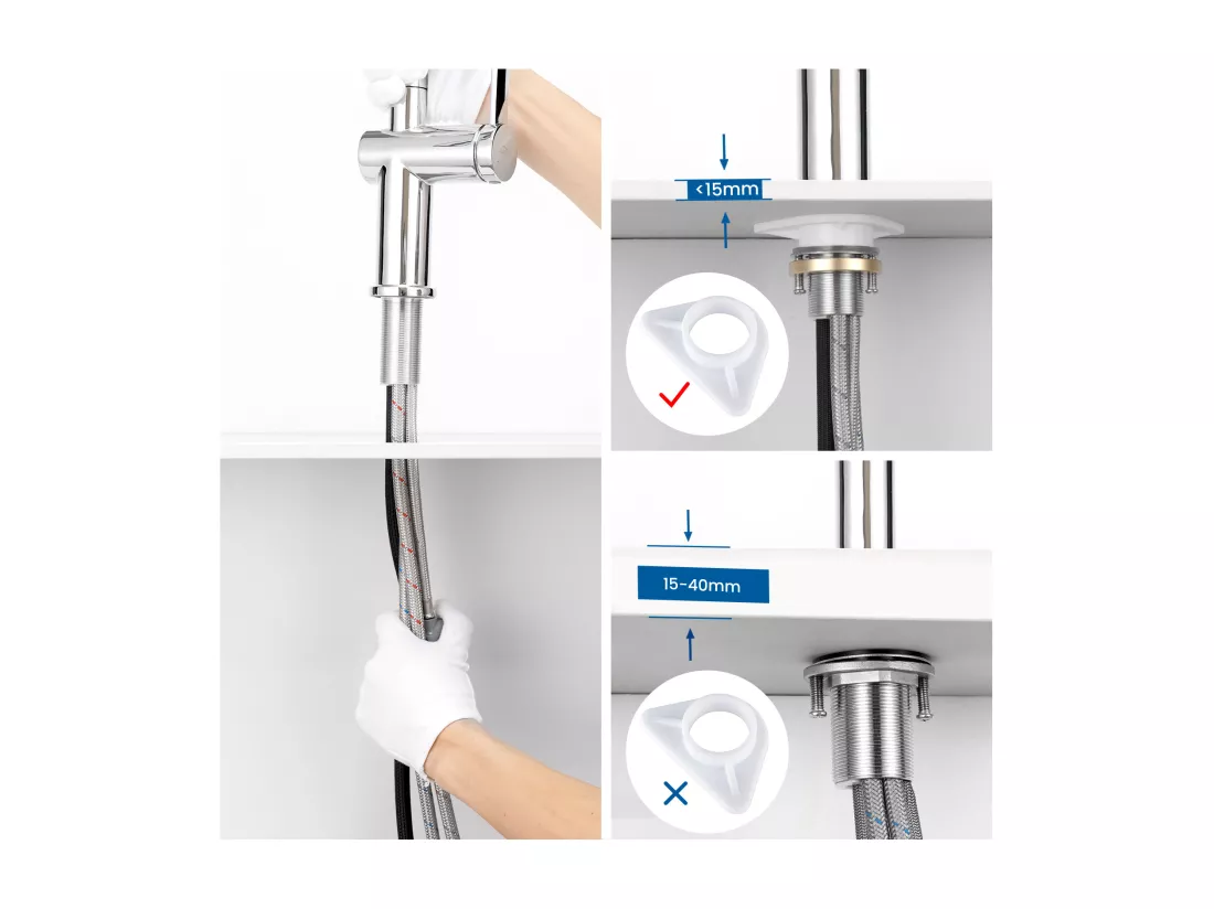 AURALUM MAX Robinet Cuisine Douchette,Mitigeur Cuisine avec Douchette Extractible,Mitigeur Evier Rotatif à 360°,2 Modes de Pulvérisation,Froid/Chaud