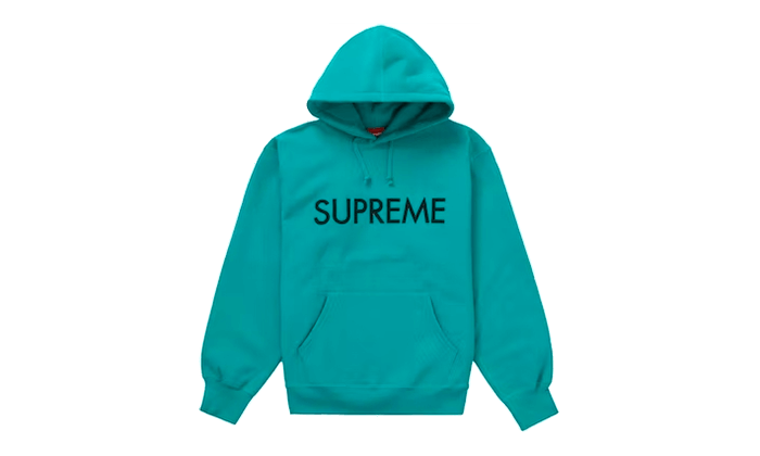 Supreme Capital Hooded Sweatshirt Dark Aqua