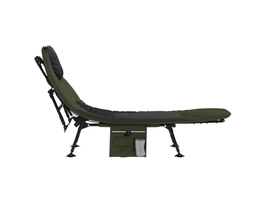 VIDAXL - Chaise longue Lit de pêche avec pieds à boue réglables pliable vert