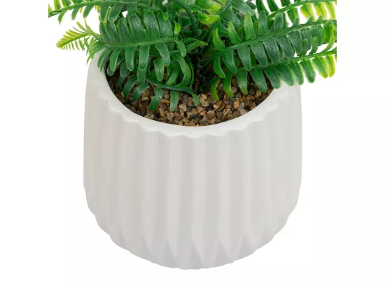 Plante artificielle Fougère dans pot en céramique H 30 cm