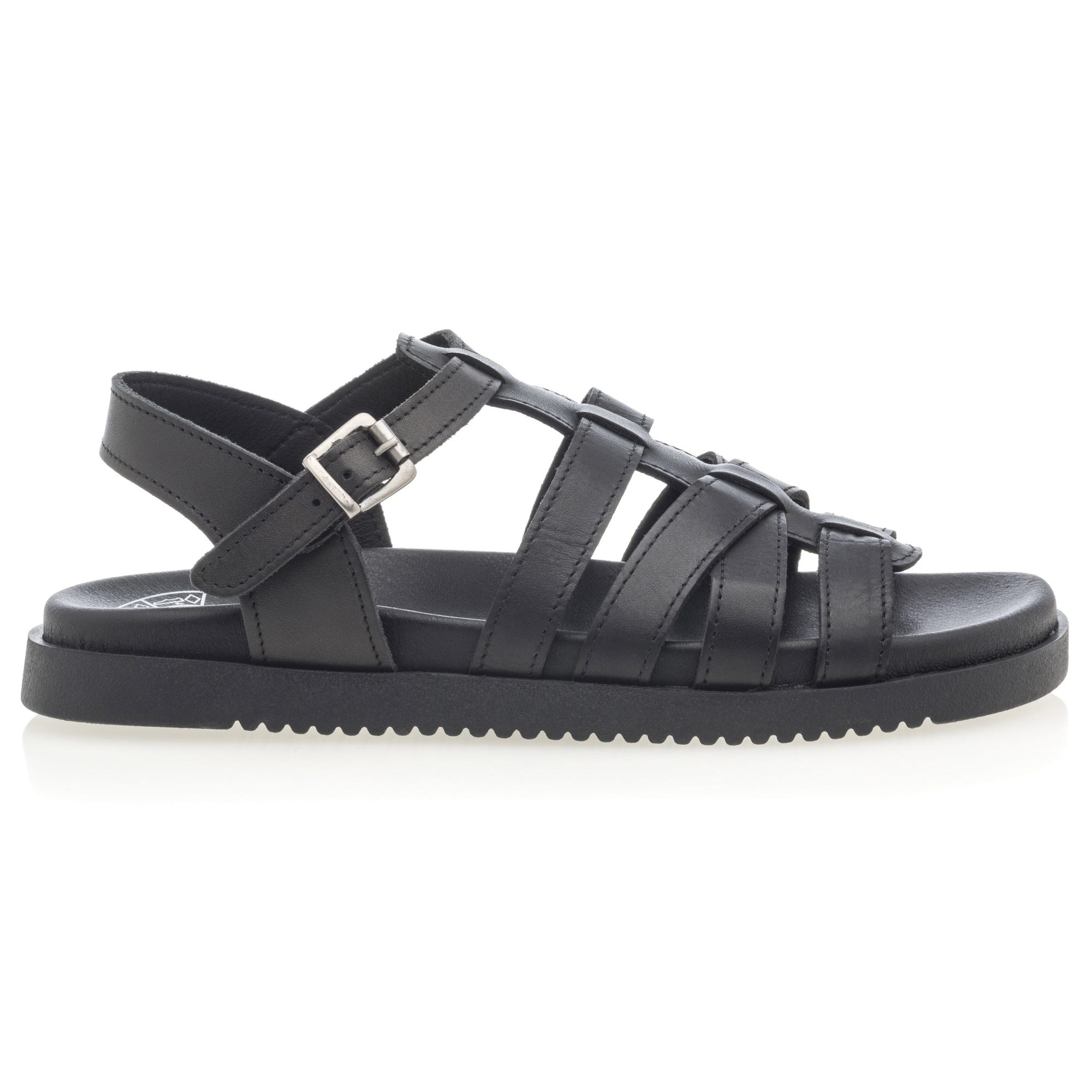 Sandales Femme en cuir noir