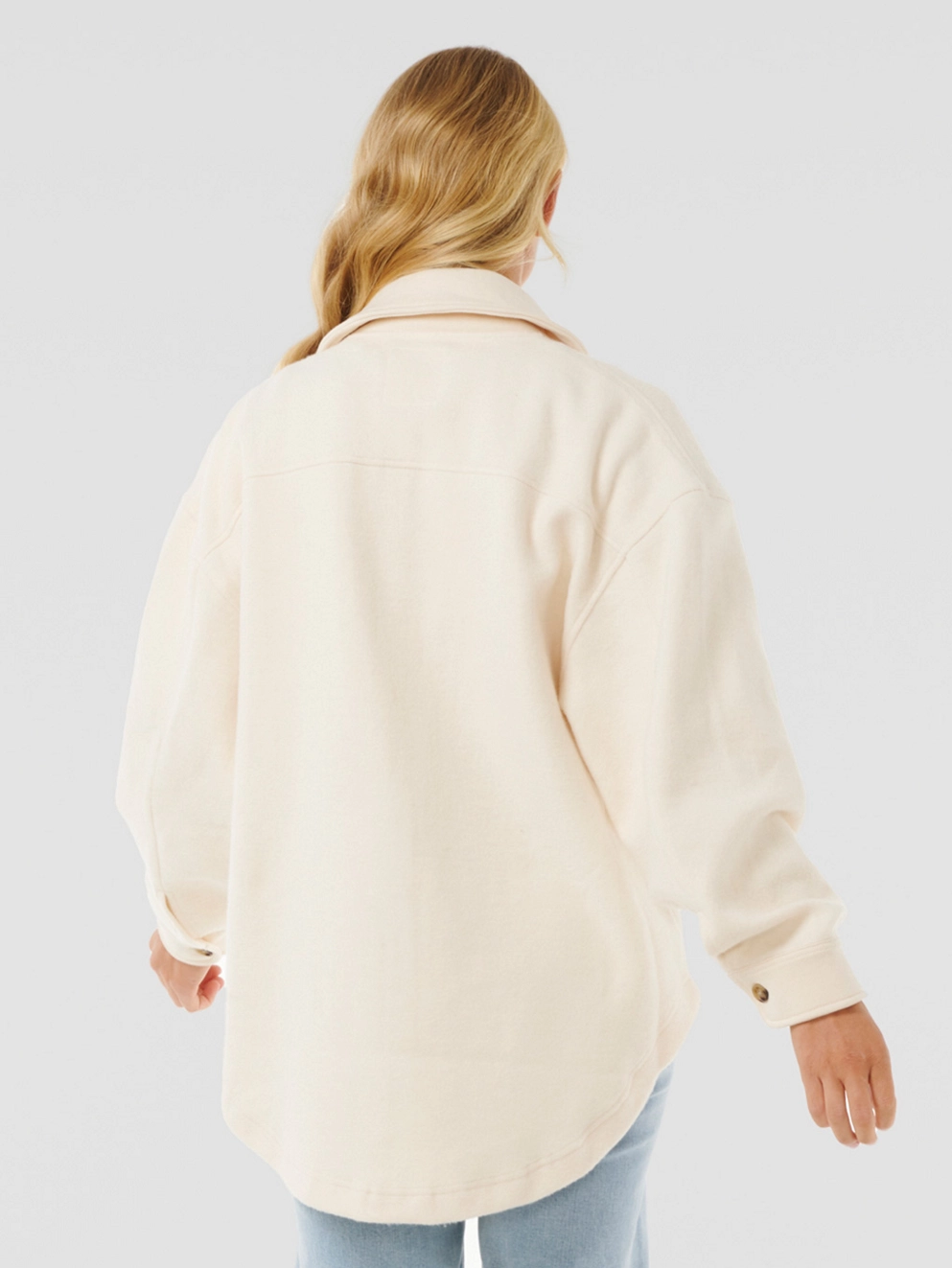 Rip Curl High Tide Fleece Shacket Jacket off white
