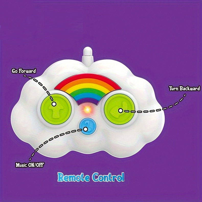 (4-tlg. Set) 14cm Ferngesteuertes 2.4GHz RC Kinder Spielzeug Auto Unicorn Car mit LED Licht   Musik (Batteriebetrieben) - Einhorn