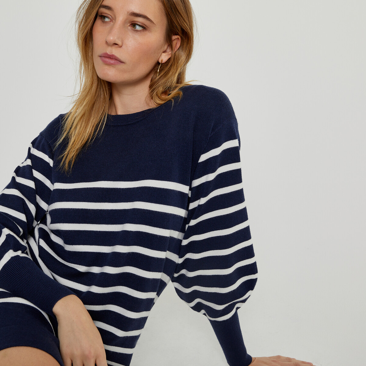 COLEÇÕES LA REDOUTE<br>Vestido curto de malha listrado