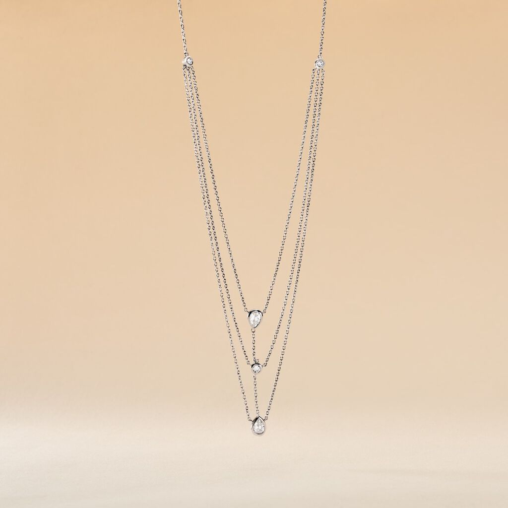 Collier Shanene Argent Blanc Oxyde De Zirconium