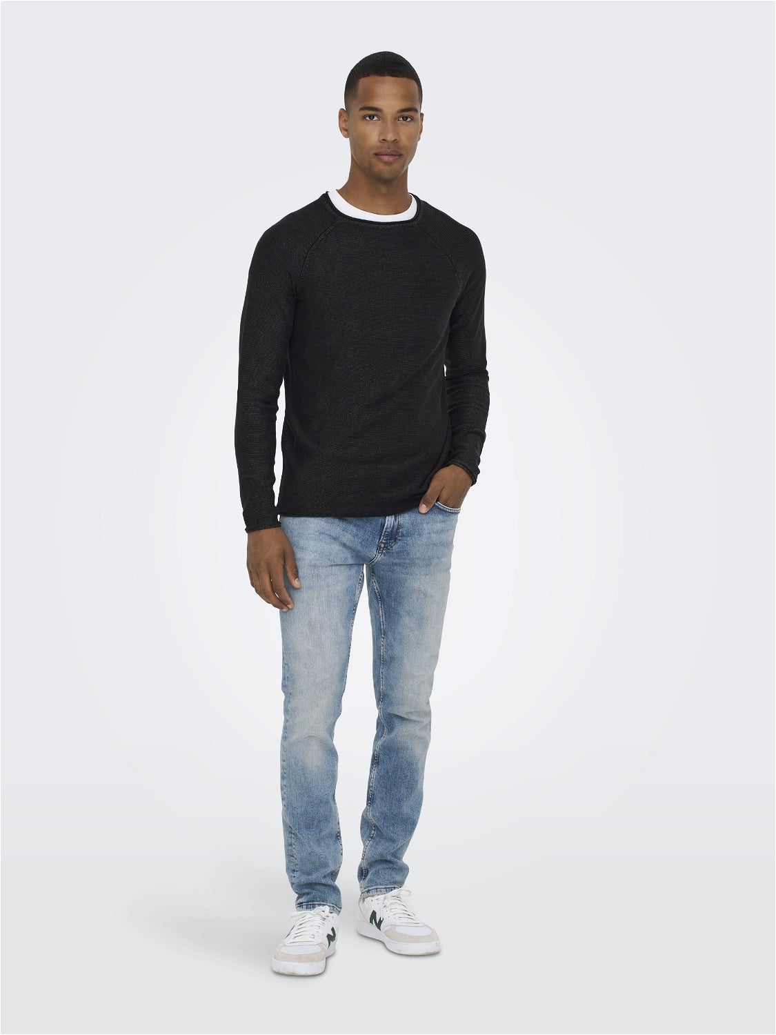 ONSLOOM Niedrige Taille Slim Fit Jeans Blue Denim