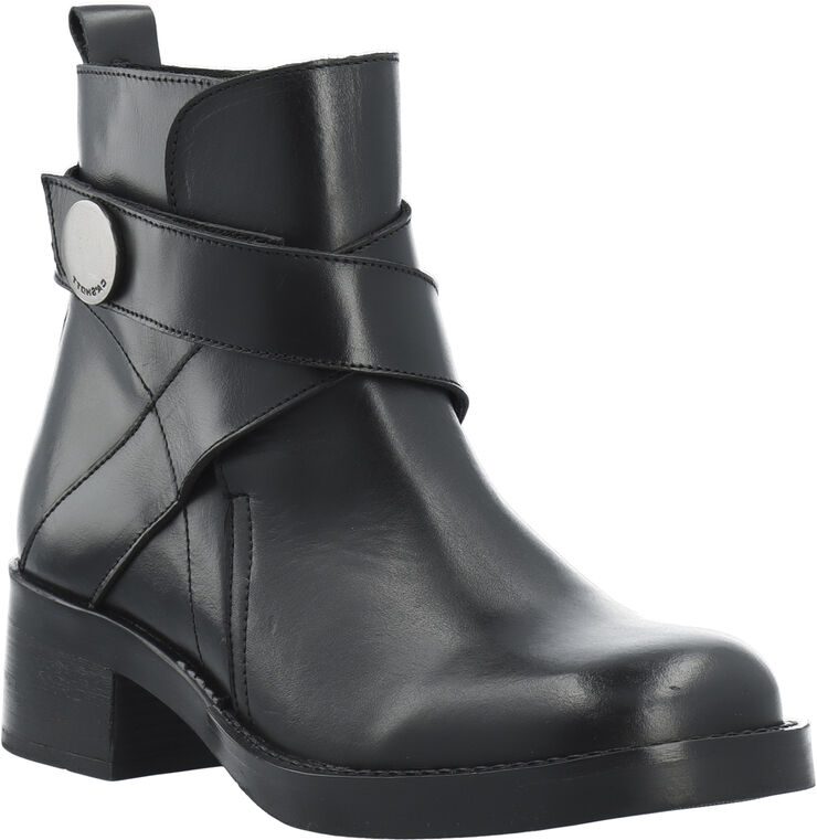 Cashott CASJOSEFINE Zip Boot Leather Black