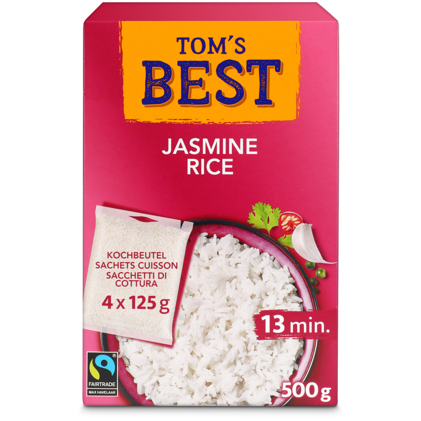 Tom's Best Jasmine Rice Kochbeutel 4x125g