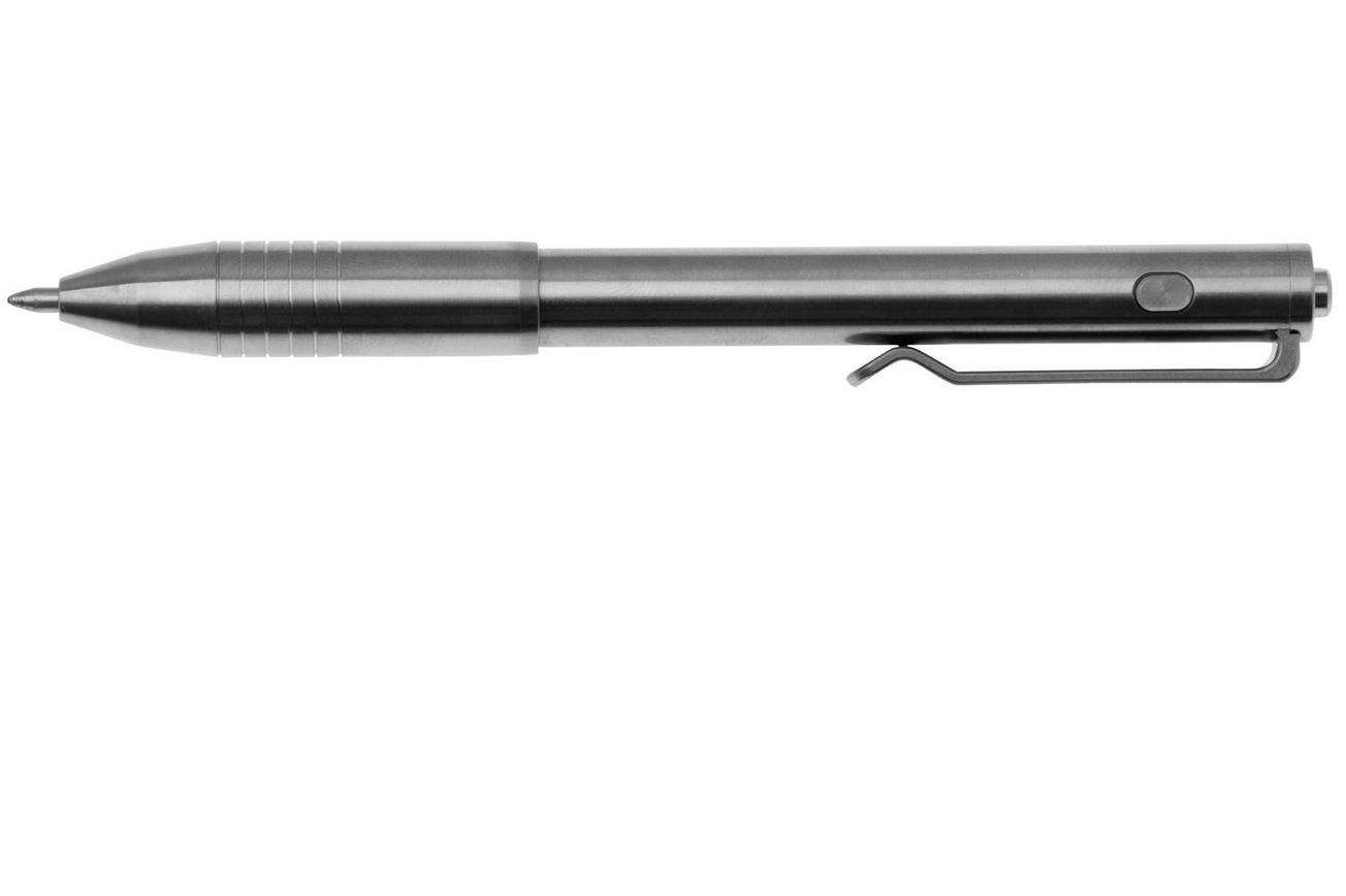 Big Idea Design Dual Side Click Pen DSC-RW Raw Titanium, auto adjusting everyday carry pen