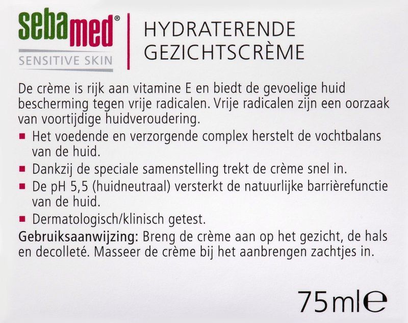 Sebamed Hydraterende Gezichtscrème - Vitamine E - 75 ml