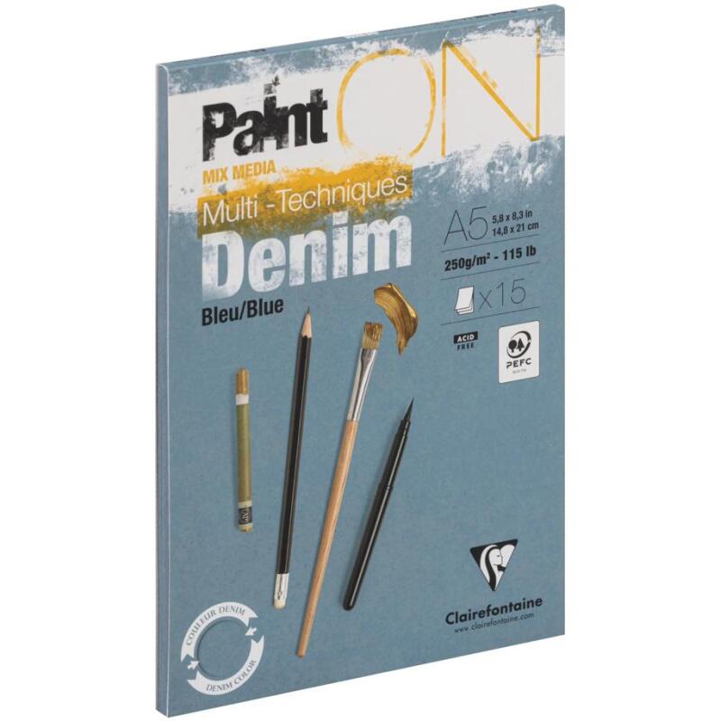 PaintON Bleu Denim bloc collé 15F A5 250g - Denim