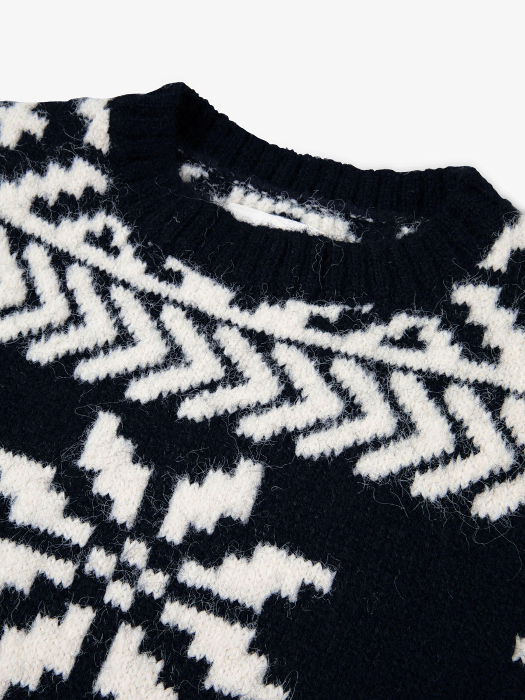 Blauw - The Little Tailor Kinder Chunky Tweekleurige Fairisle Kerstmis Trui