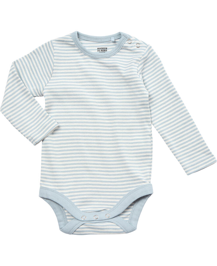 Magasin du Nord Collection Petit baby body - Organic Blue fog / star white stripe