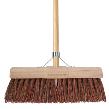Bezem natuurvezel 45 cm met 160cm steel