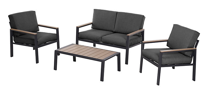 Salon de jardin TOULOUSE en Aluminium gris 4 personnes