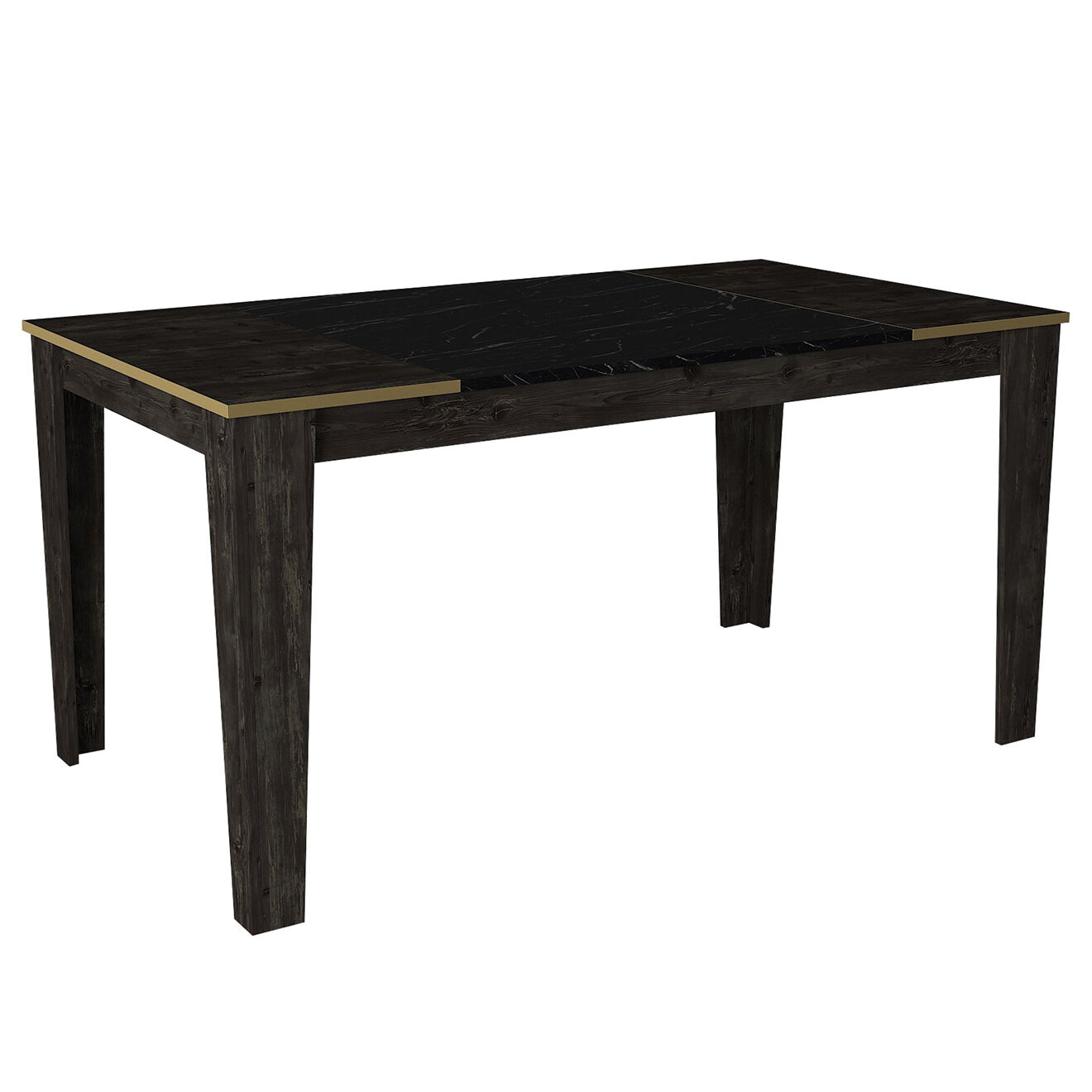 Homitis Table de repas Veyron noir/doré  - 145x85x76.2 cm