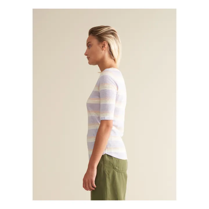 Bellerose T-shirt Seas Rayures Lin - Collection Femme | Lavande