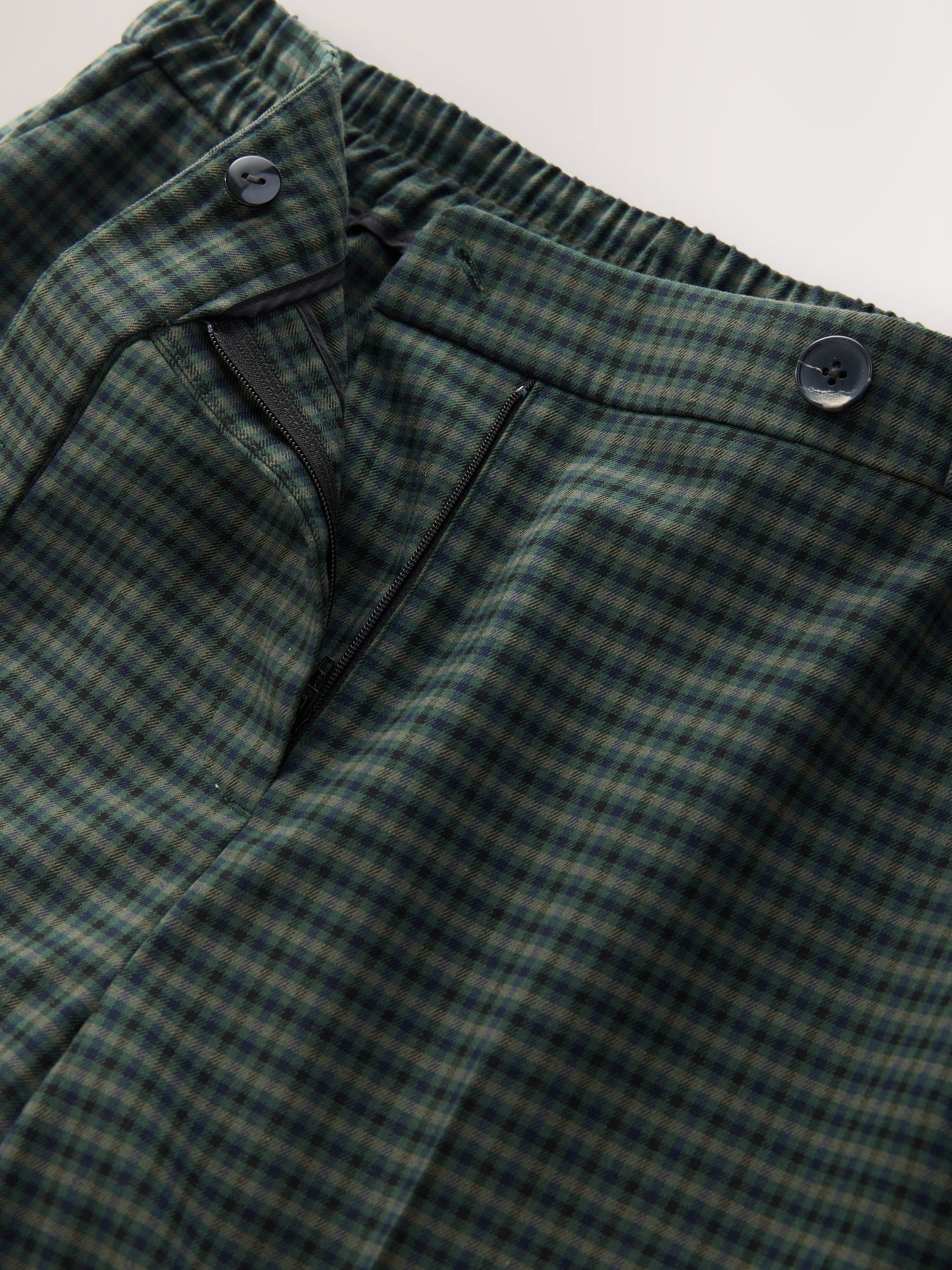 Groen - Check Elasticated Back Wide Leg Trousers