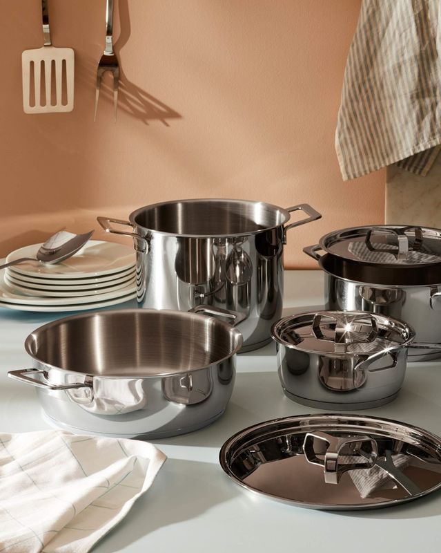 Alessi - AJM100S7 - Pannenset - 4 Delig - Roestvast Staal - Geschikt voor Alle Warmtebronnen