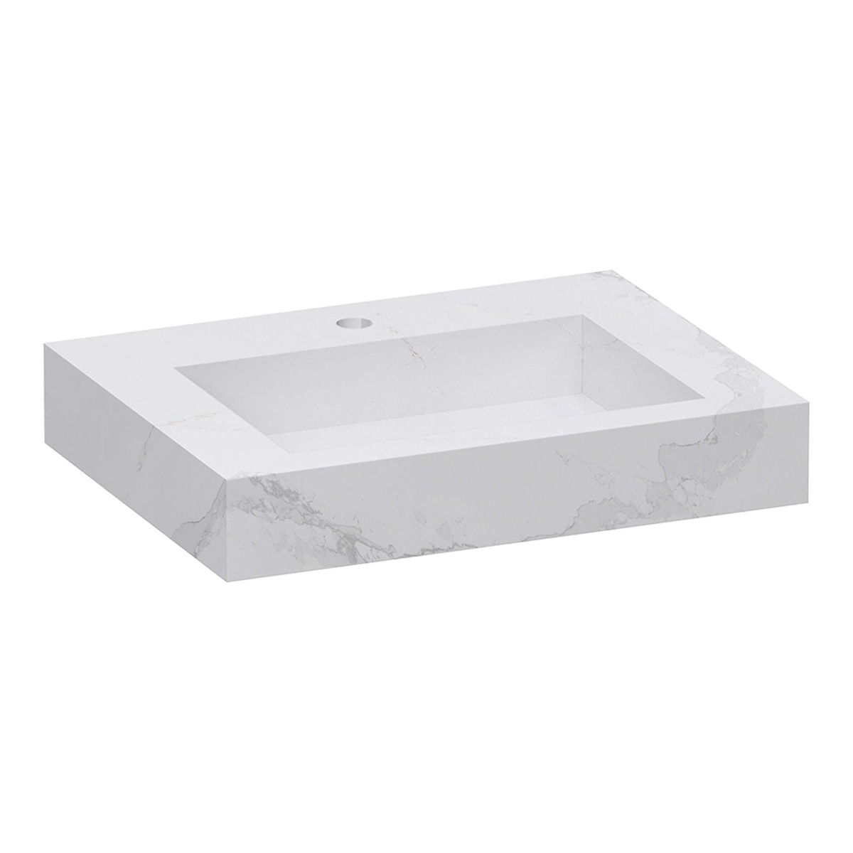 Brauer Coral wastafel marmerlook 60cm met kraangat calacatta gold