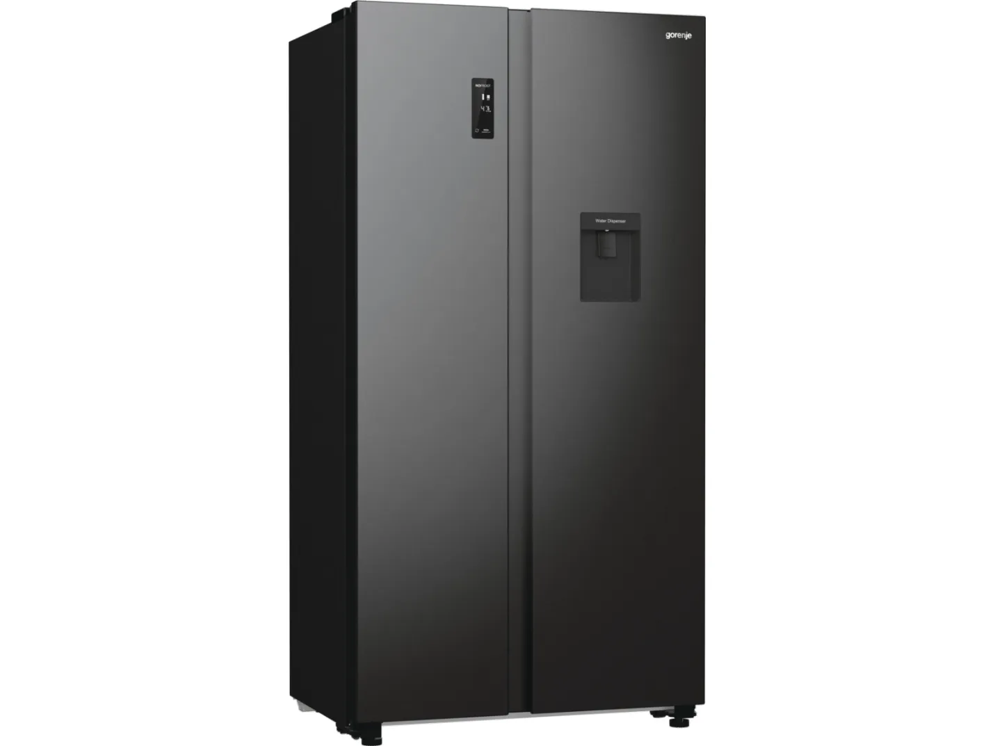 Gorenje Advanced NRR9185EABXLWD - Køleskab/fryser - side-by-side med vanddispenser - bredde: 91.5 cm - dybde: 67 cm - højde: 178.6 cm - 547 liter - Klasse E - sort
