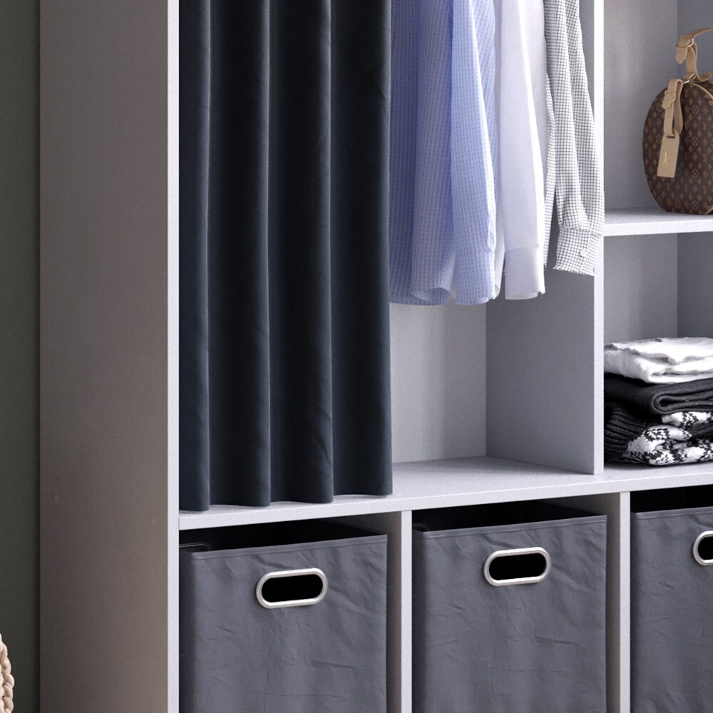 Vicco Kleiderschrank Schlafzimmerschrank Garderobe Luigi Hellgrau 106 x 178 cm modern Schrankregal Organizer Vorhang Kleiderstange Fächer Aufbewahrung Ablage