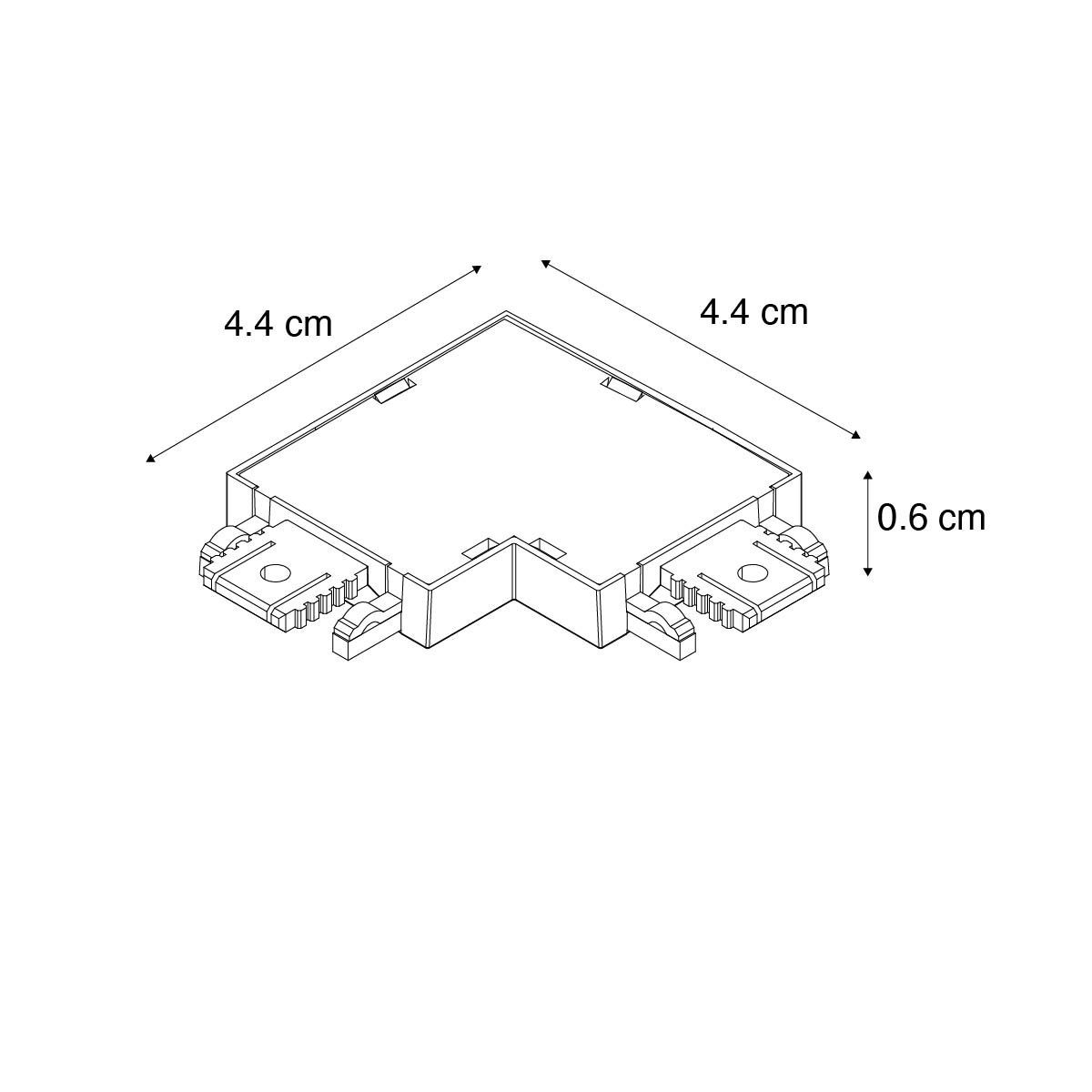 L-Koppelstuk rail zwart 1-fase - Magnetic