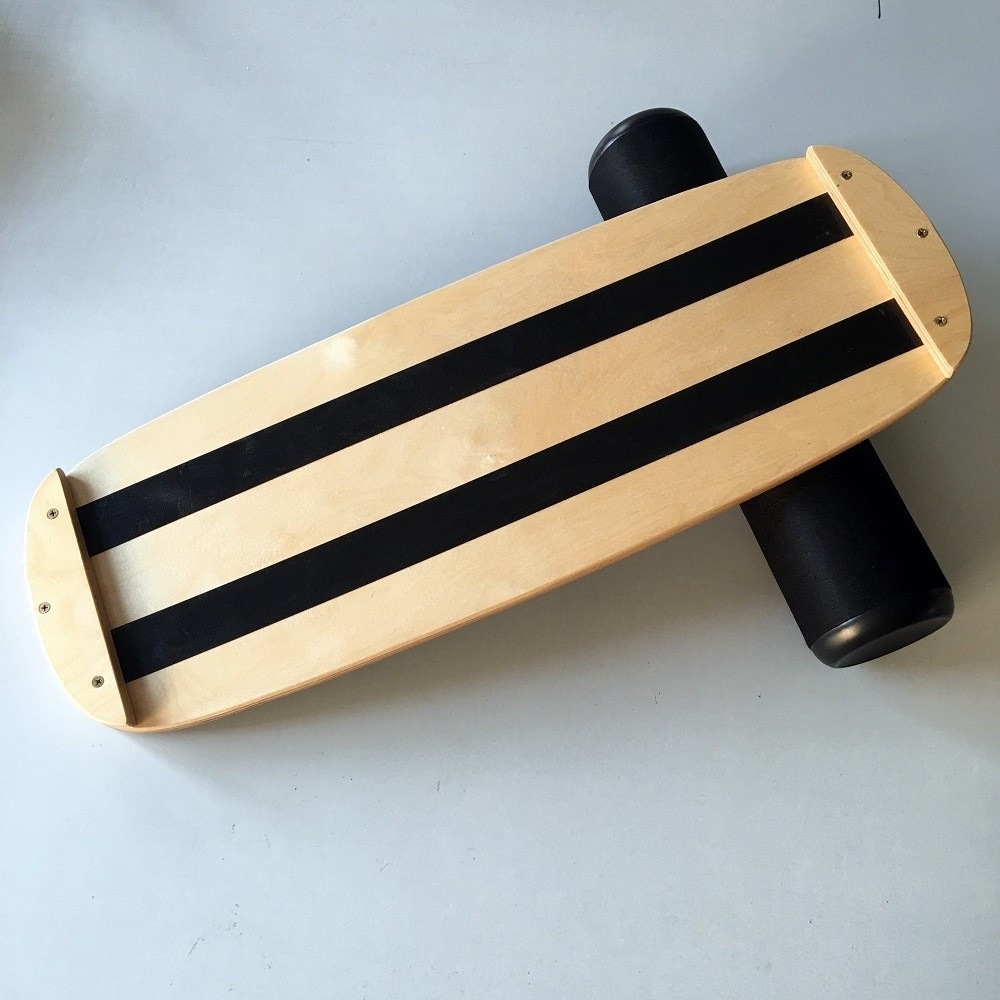 (73x28cm) Rutschfestes Holz Balance Board   Rolle - Schwarz / Braun