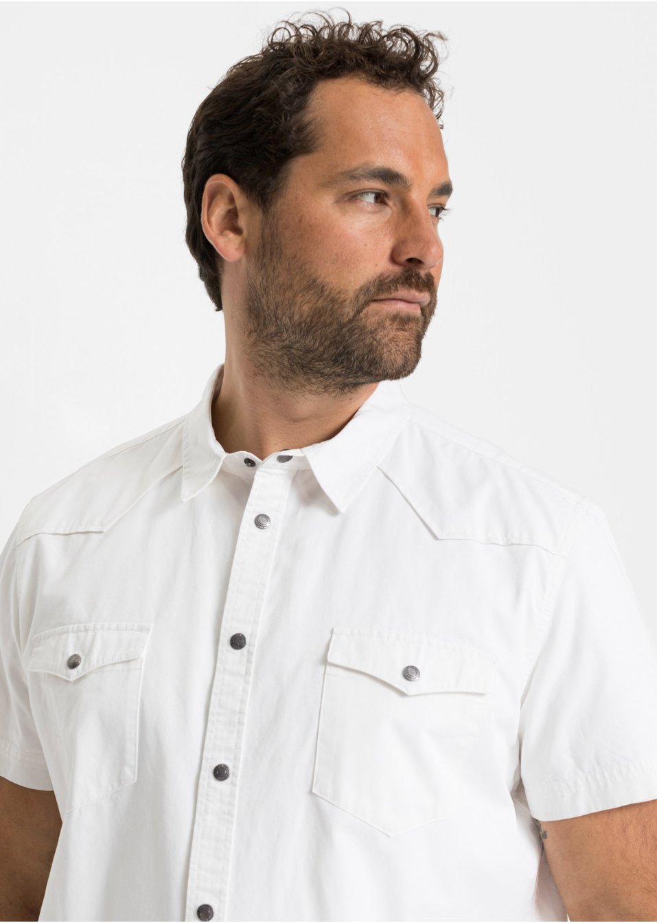 Lot de 2 chemises en jean, Slim Fit, manches courtes