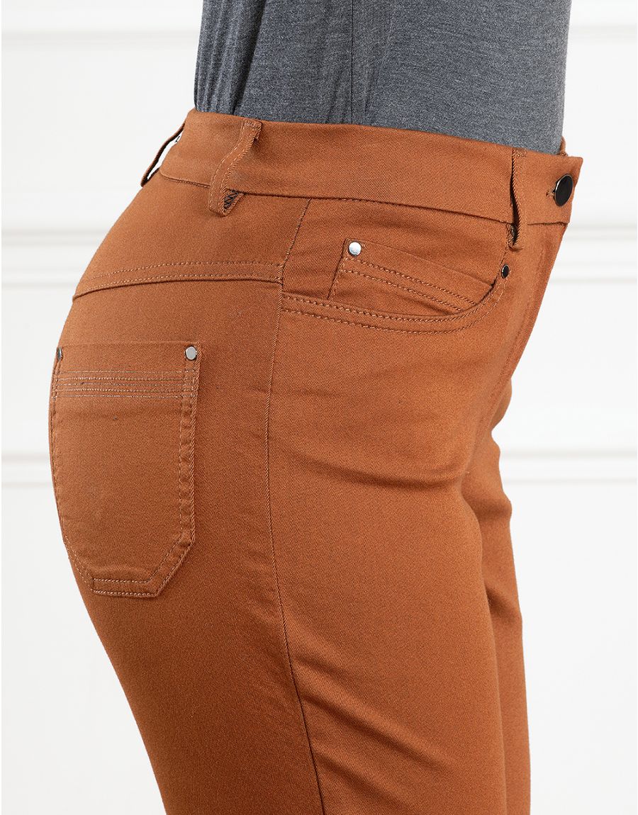Pantalon stretch marron
