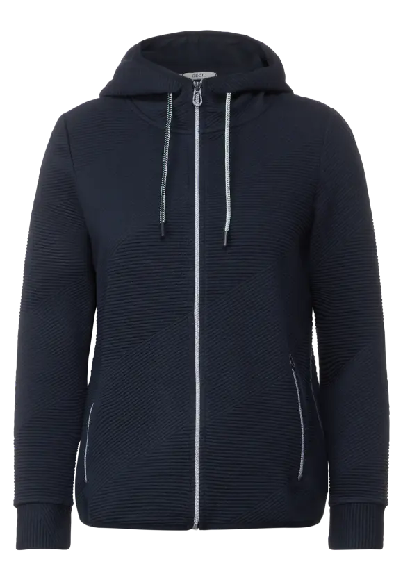Sweatjacke mit Struktur - universal blue