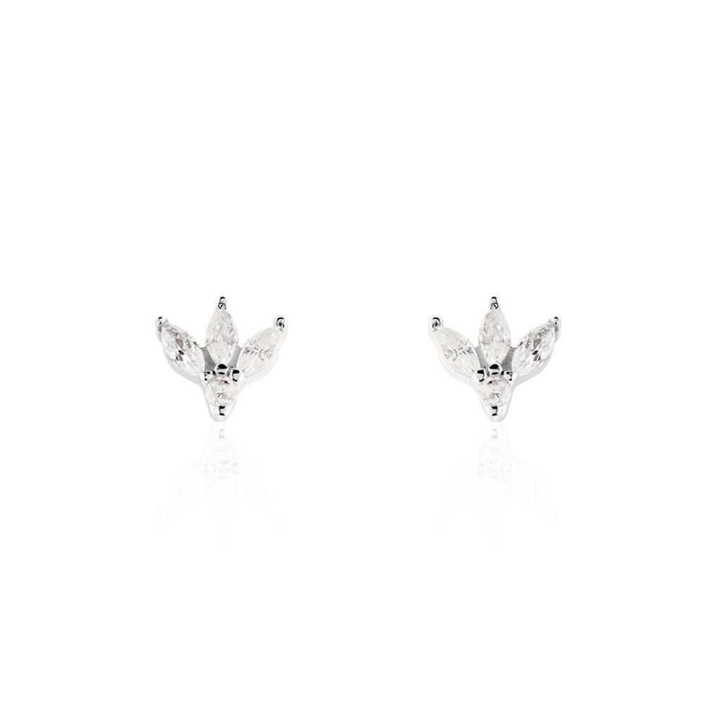 Boucles D'oreilles Puces Argent Blanc Ursinin Oxydes De Zirconium