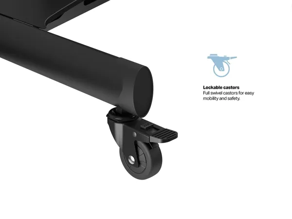 Multibrackets M Public 170 HD - Vogn med hjul - motoriseret - for LCD display - enkelt søjle, gulvstander - aluminium, stål - sort - skærmstørrelse: 32