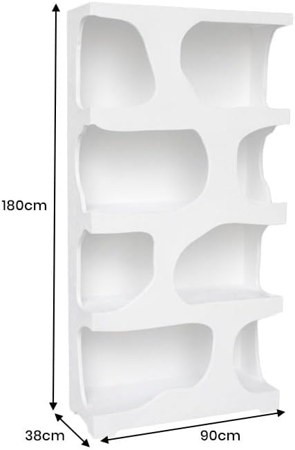 Abstraktes Regal Art Ambiente - 180cm - weiß - Beton strukturiert Standregal