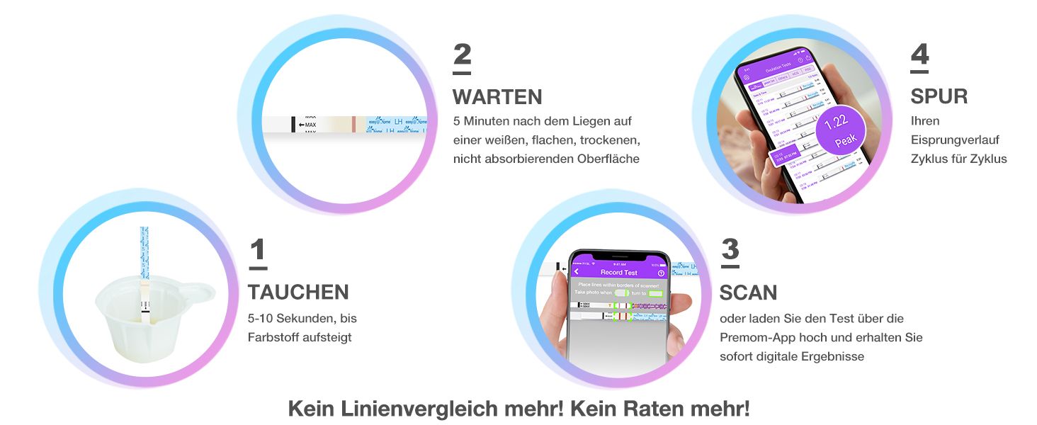 Easy@Home Kinderwunsch 50 x Ovulationstest Fruchtbarkeitstests für Eisprung