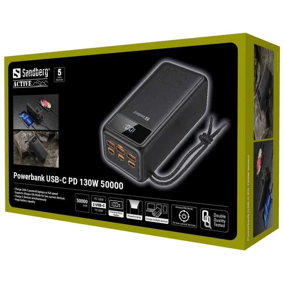 Sandberg - Powerbank USB-C PD 130W 50.000 mAh