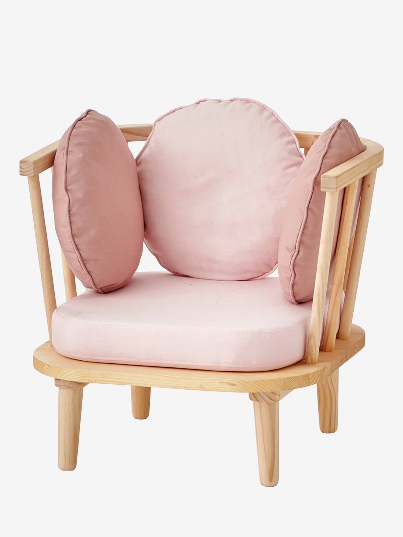 poltrona retrô rosa claro lisa