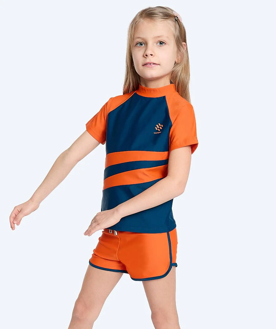 Watery UV-badeshorts til børn - Manami - Orange/blå