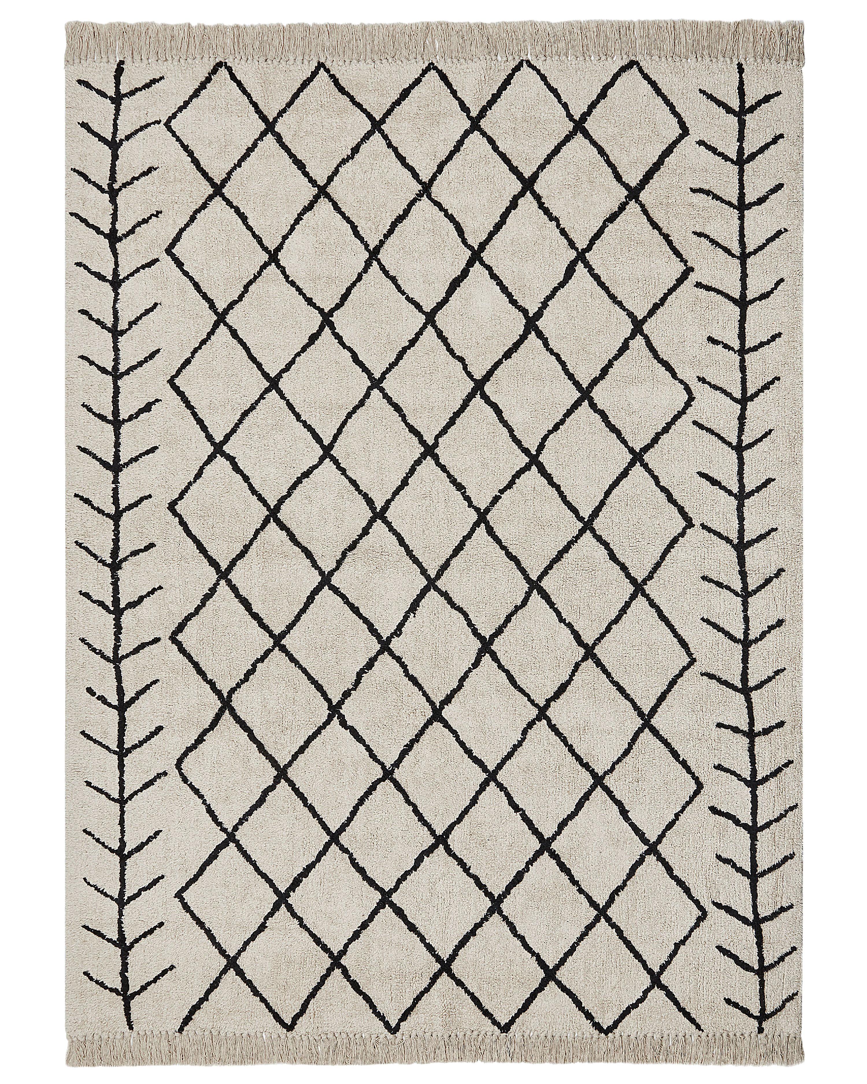 Vloerkleed BOZKIR Beige 160 x 230 cm Katoen