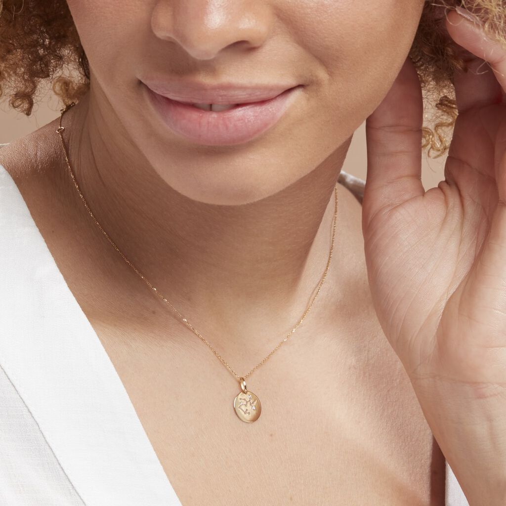 Pendentif Or Jaune Astraea Oxyde De Zirconium