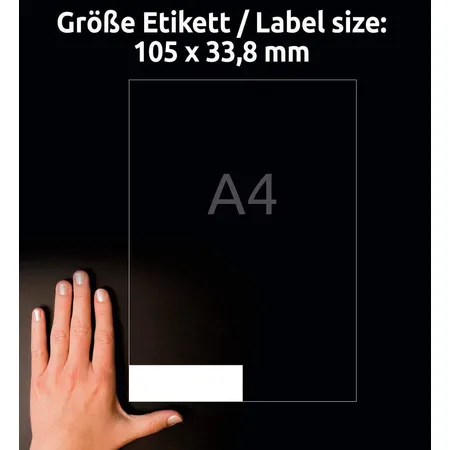 Avery Zweckform 3665 Universal-Etiketten,A4 mit ultragrip,Adressaufkleber 105 x 33,8 mm, 100 Bogen/1.600 Etiketten, weiß