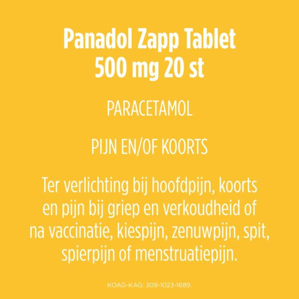 Panadol Zapp 500 mg20 tabletten