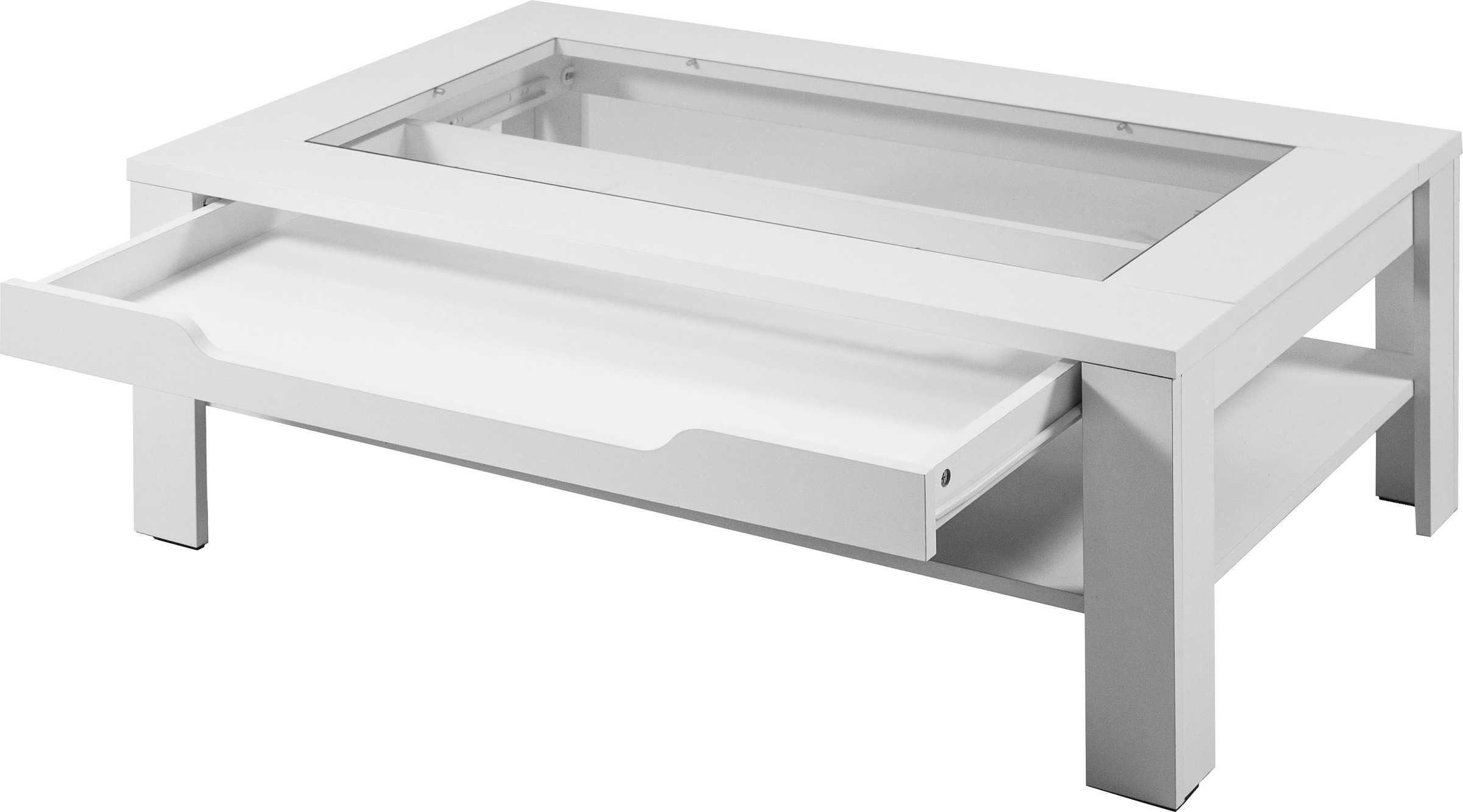 byLIVING Couchtisch »Ralph« Breite 110 cm, mit Glaseinsatz und Schubkasten
