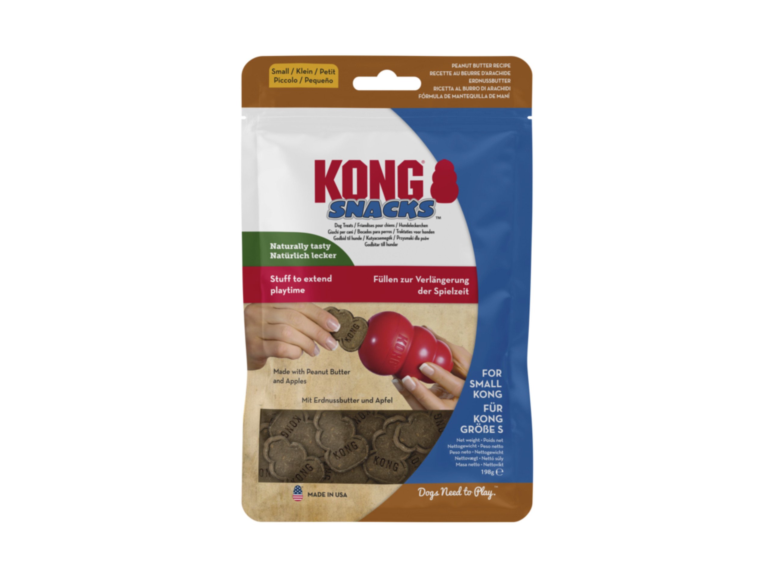 SNACKS PARA CÃO KONG DE MANTEIGA DE AMENDOIM TAMANHO S/M 198G