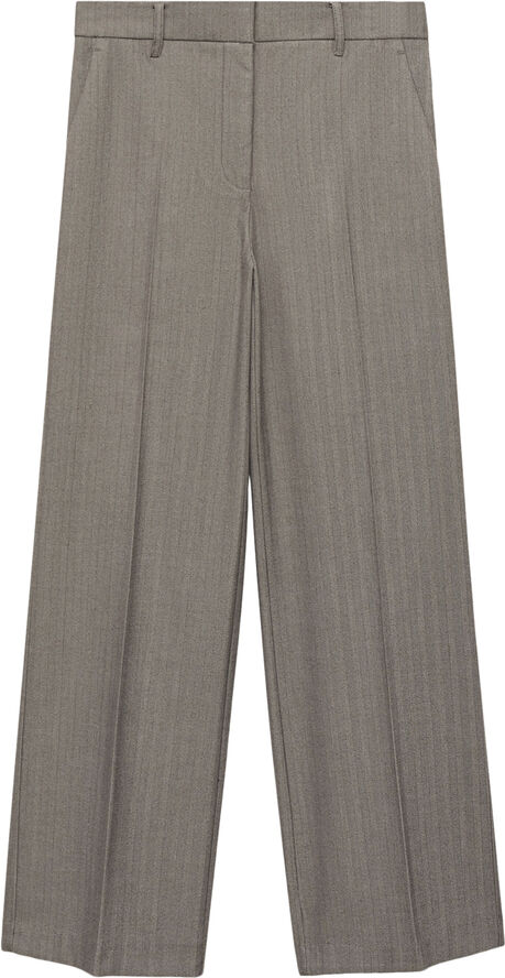 MANGO Pinstripe wideleg trousers Brown