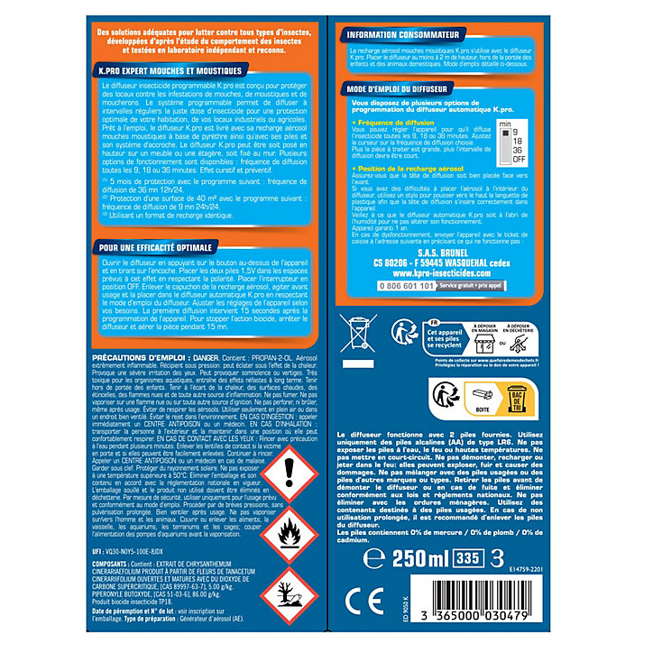 Diffuseur automatique mouches/moustiques (+1 recharge) Kapo Expert